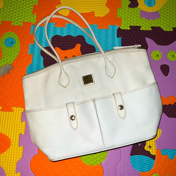 Dooney & Bourke Handbags - Ivory Dooney & Bourke Leather Pebble Grain Shoulder Tote